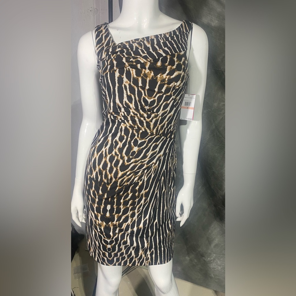 Vince Camuto Zebra Print Midi Dress